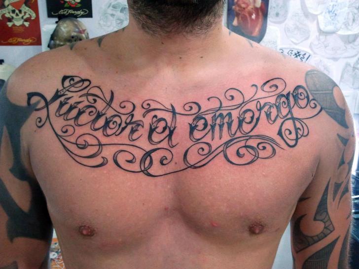 Chest Lettering Fonts Tattoo by Tattoo Br