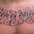 Brust Leuchtturm Fonts tattoo von Tattoo Br
