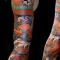 tatuaggio Braccio Giapponesi Draghi di Nico Tattoo Crew