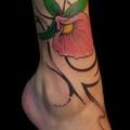 Foot Leg Flower tattoo by Nico Tattoo Crew