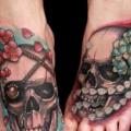 Foot Skull tattoo by Nico Tattoo Crew