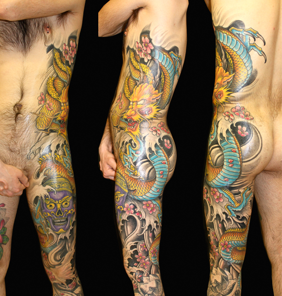 Leg Side Dragon Tattoo by Nico Tattoo Crew