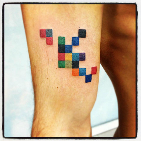 Fantasy Leg Geometric Tattoo by Sake Tattoo Crew