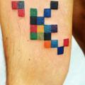 Fantasy Leg Geometric tattoo by Sake Tattoo Crew