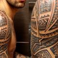 Shoulder Tribal tattoo by Sake Tattoo Crew