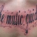 Chest Lettering tattoo by Baltic Tattoo