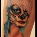 tatuaje Fantasy Cráneo mexicano por Baltic Tattoo