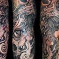 Biomechanisch Totenkopf tattoo von Medusa Tattoo