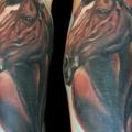 tatuaje Brazo Caballo Cover-up por Medusa Tattoo