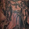 Realistic Calf Warrior tattoo by Upstream Tattoo
