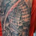 Shoulder Samurai tattoo by Upstream Tattoo