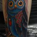 Arm New School Owl tattoo by All Star Ink Tattoos
