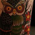 Old School Leg Owl tattoo by All Star Ink Tattoos