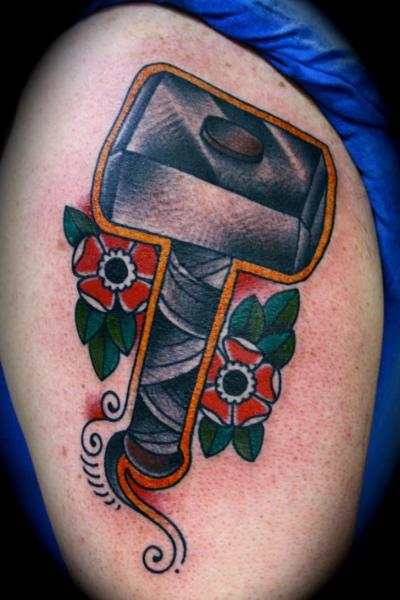 Old School Thigh Hammer Tattoo by All Star Ink Tattoos