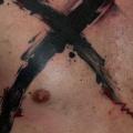 Fantasie Brust Linien tattoo von Mauve Montreal