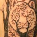 tatuaje Lado Tigre Árbol por Rainfire Tattoo