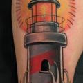 Arm Lighthouse tattoo by Bloody Ink