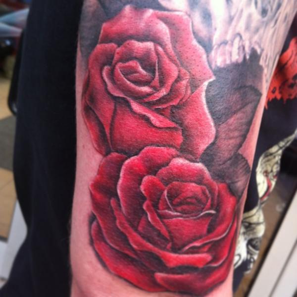 Arm Realistic Flower Tattoo by Bloody Ink