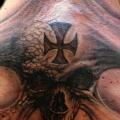 Fantasy Skull Neck tattoo by Bloody Ink