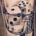 Realistic Glass Dice tattoo by Bloody Ink