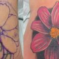 Realistic Flower Cover-up tattoo by Shogun Tats