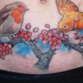 Belly Bird Tree tattoo by Blood for Blood Tattoo