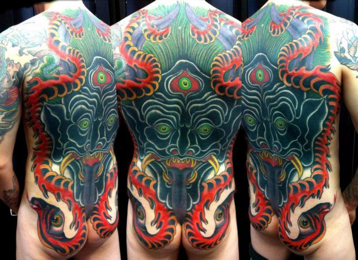 Tatuaggio Schiena Demoni Diavolo di Carnivale Tattoo