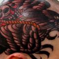 Old School Head Crow tattoo by Carnivale Tattoo