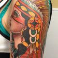Shoulder New School Indian tattoo by Carnivale Tattoo