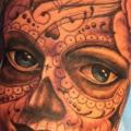tatuaje Brazo Cráneo mexicano por Ibiza Ink