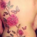 Realistische Blumen Rücken Rose tattoo von Ibiza Ink