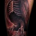 Arm Fantasy Crow tattoo by Inkfierno Tattoo