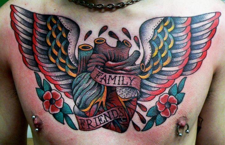 Haley Adams Tattoo  Tattoos  Body Part Chest Tattoos for Men  heart with wings  tattoo