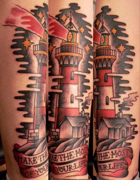 Lighthouse Old School Tattoo by Last Port