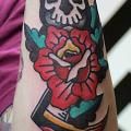 Arm Old School Death tattoo by LW Tattoo