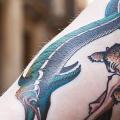 Arm New School Swordfish tattoo by LW Tattoo