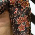 Shoulder Flower Geometric tattoo by LW Tattoo