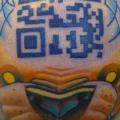 tatuaje Fantasy Cabeza Geométrico QR-Code por Punko Tattoo