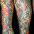 Schulter Old School Mexikanischer Totenkopf tattoo von Punko Tattoo