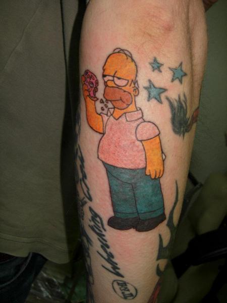 Arm Fantasy Homer Simpson Tattoo by Blue Tattoo