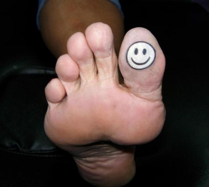 Finger Smile Tattoo by Blue Tattoo