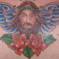 tatuaje Golondrina Jesús por Blue Tattoo
