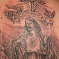 tatuaje Hombro Jesús Religioso por Blue Tattoo