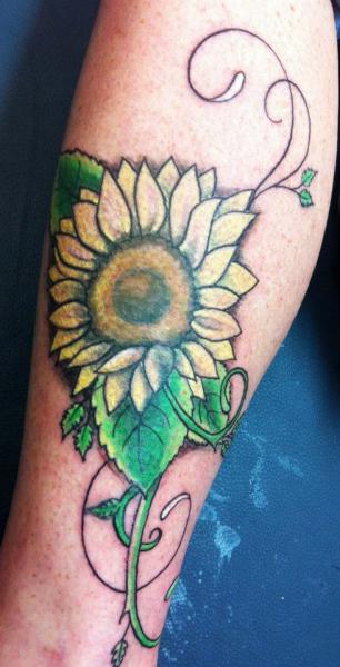 Arm Flower Tattoo by Sink Candy Tattoo