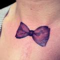 Realistic Neck Ribbon tattoo by Soma Tiger Tattoo