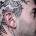 Kopf Dotwork Geometrisch tattoo von Nazareno Tubaro