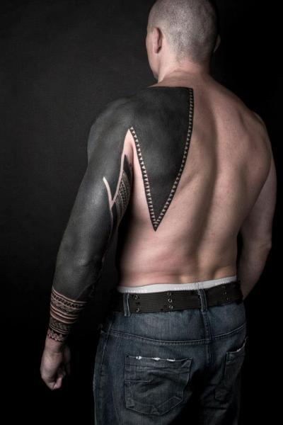 Shoulder Tribal Sleeve Tattoo by Nazareno Tubaro