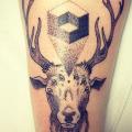 Arm Dotwork Deer tattoo by Gregorio Marangoni