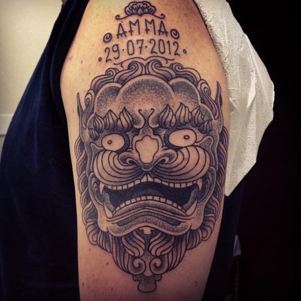 Tatuaż Demon Dotwork przez Gregorio Marangoni