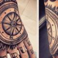Hand Dotwork Compass tattoo by Gregorio Marangoni